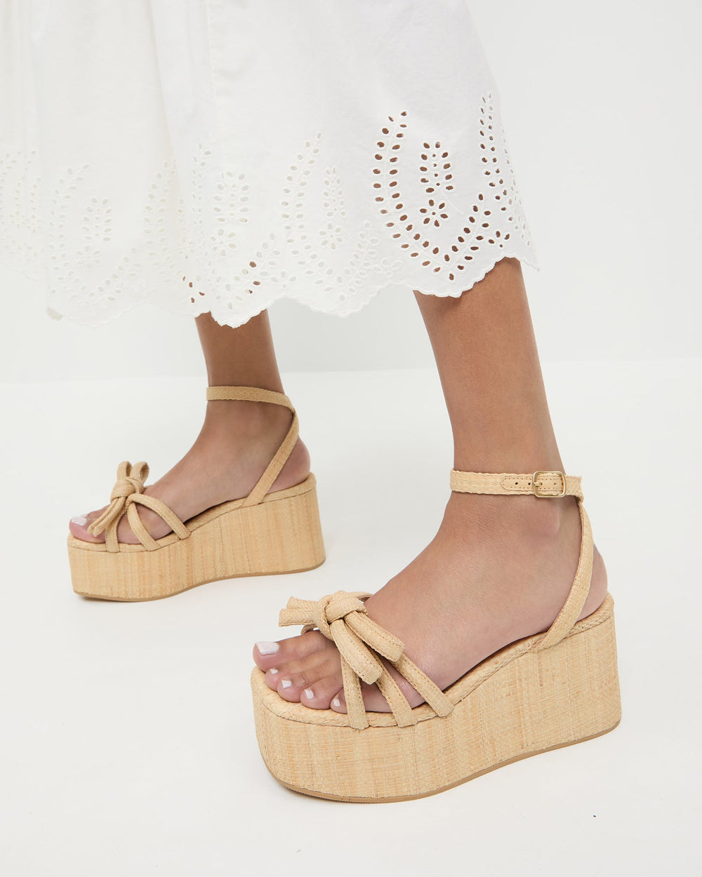Loeffler Randall Women / Hudson Natural Raffia Platform Sandal