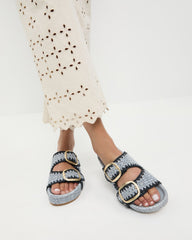 Loeffler Randall Women / Theo Blue Two-Band Sandal