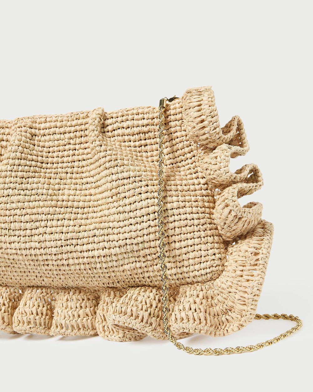 Loeffler Randall Women / Mavis Natural Raffia Ruffle Clutch