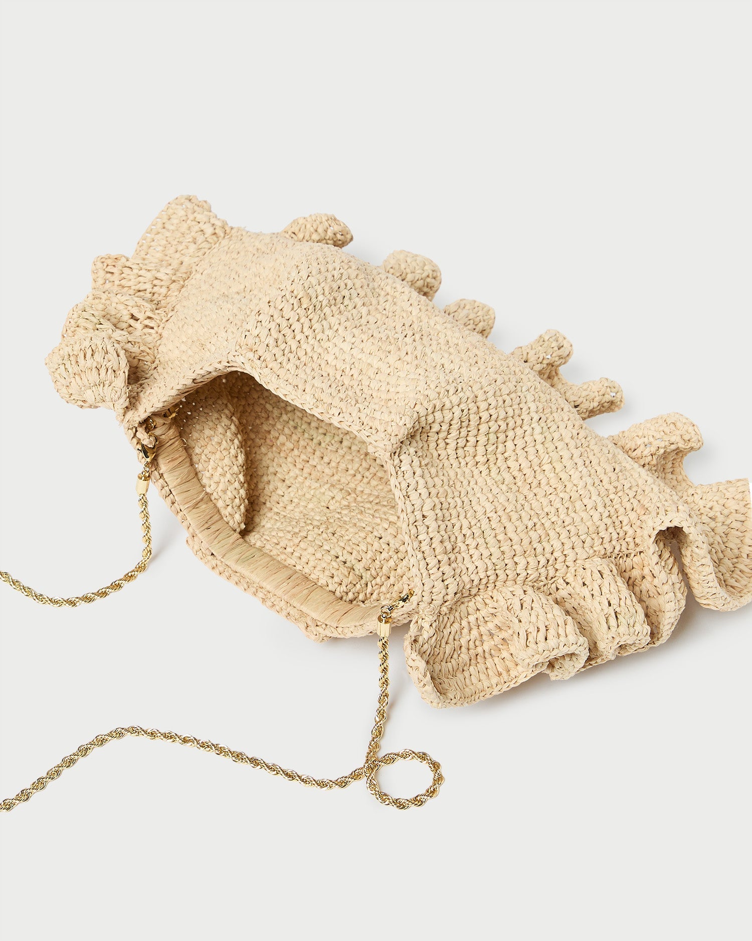 Loeffler Randall Women / Mavis Natural Raffia Ruffle Clutch