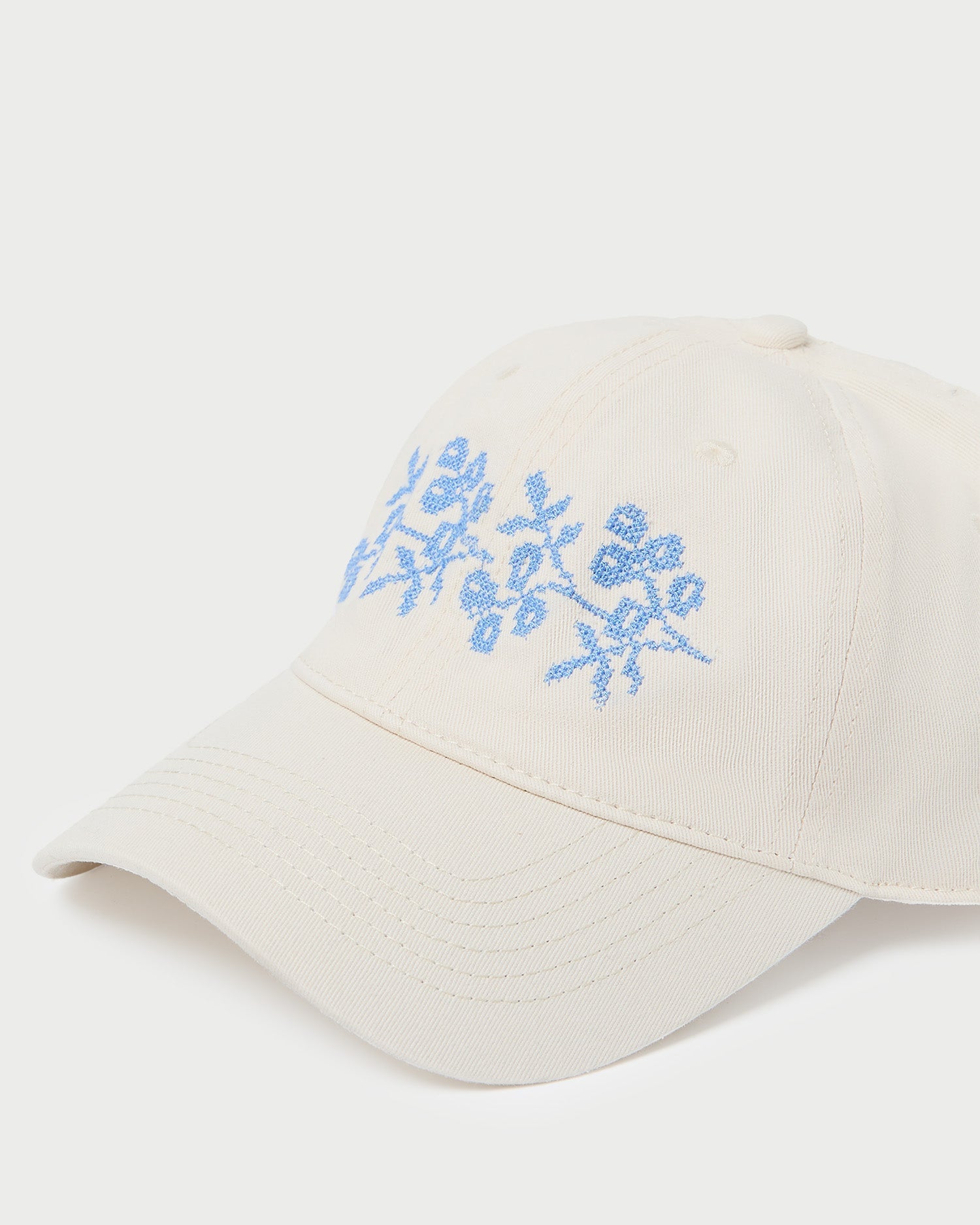 Loeffler Randall Women / Cairo Natural/Blue Embroidered Cap