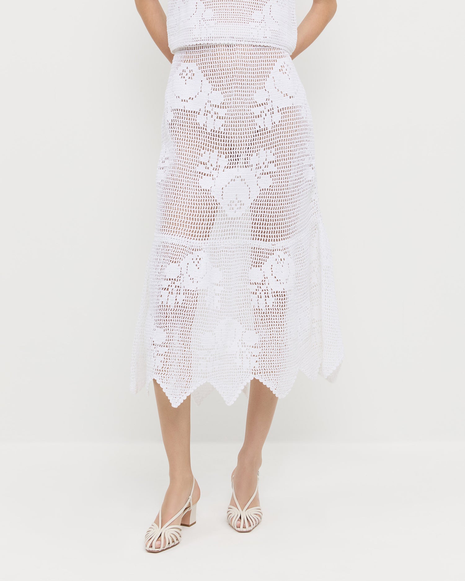 Loeffler Randall Women / Sullivan Cream Crochet Skirt