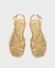 Loeffler Randall Women / Noor Gold Leather Flat Sandal