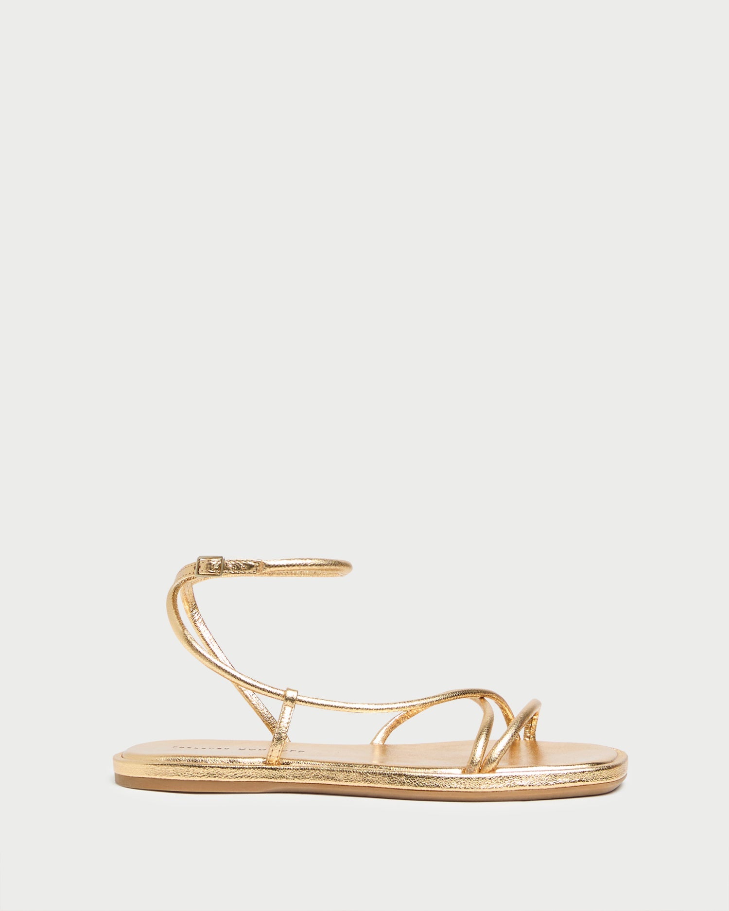Loeffler Randall Women / Noor Gold Leather Flat Sandal