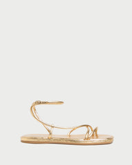 Loeffler Randall Women / Noor Gold Leather Flat Sandal