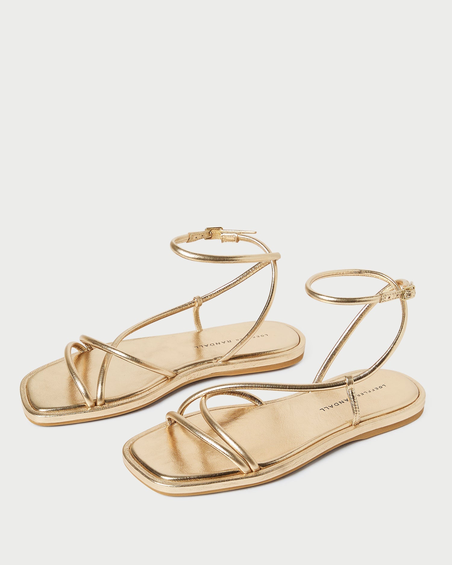 Loeffler Randall Women / Noor Gold Leather Flat Sandal