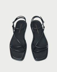 Loeffler Randall Women / Noor Black Leather Flat Sandal