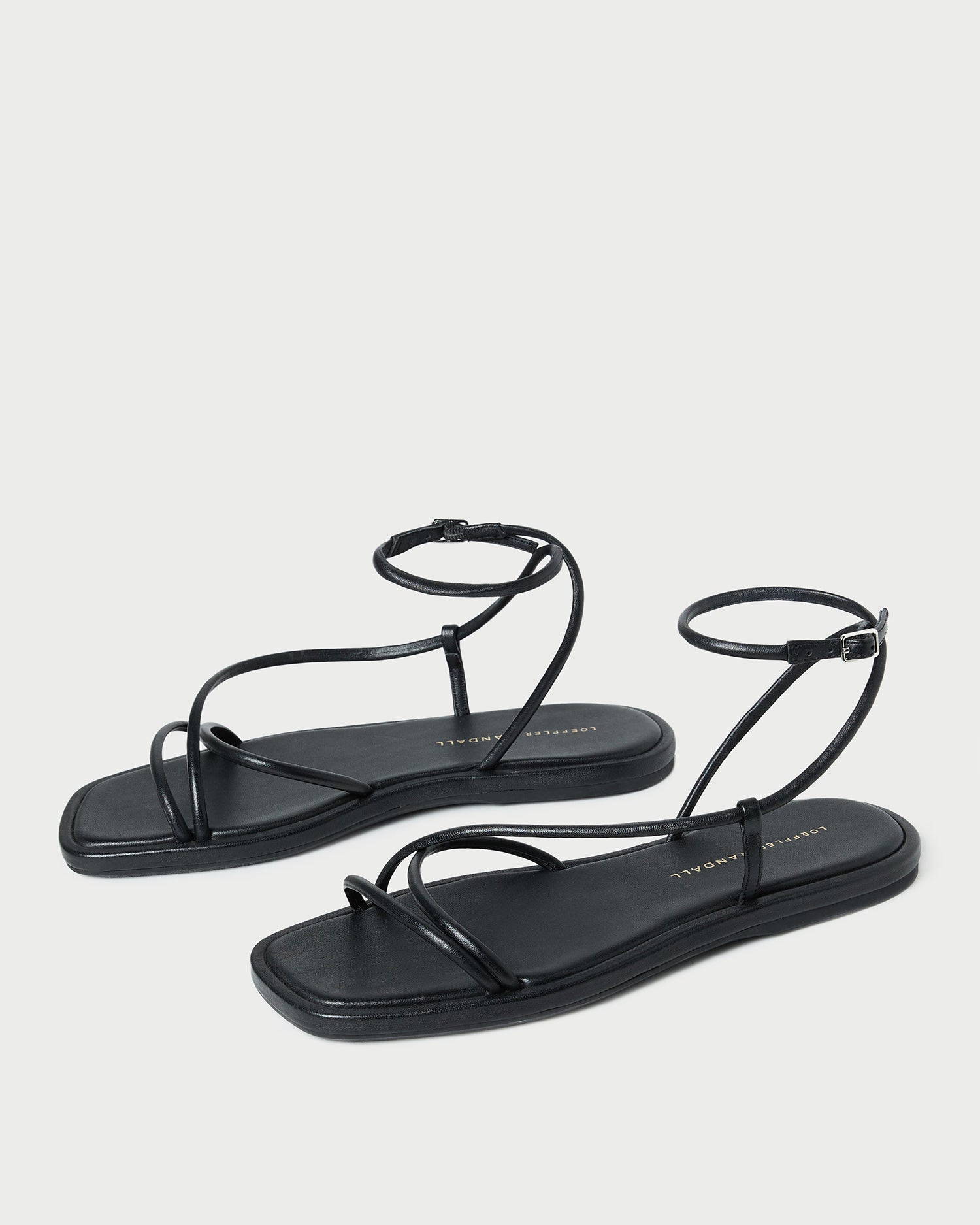 Loeffler Randall Women / Noor Black Leather Flat Sandal