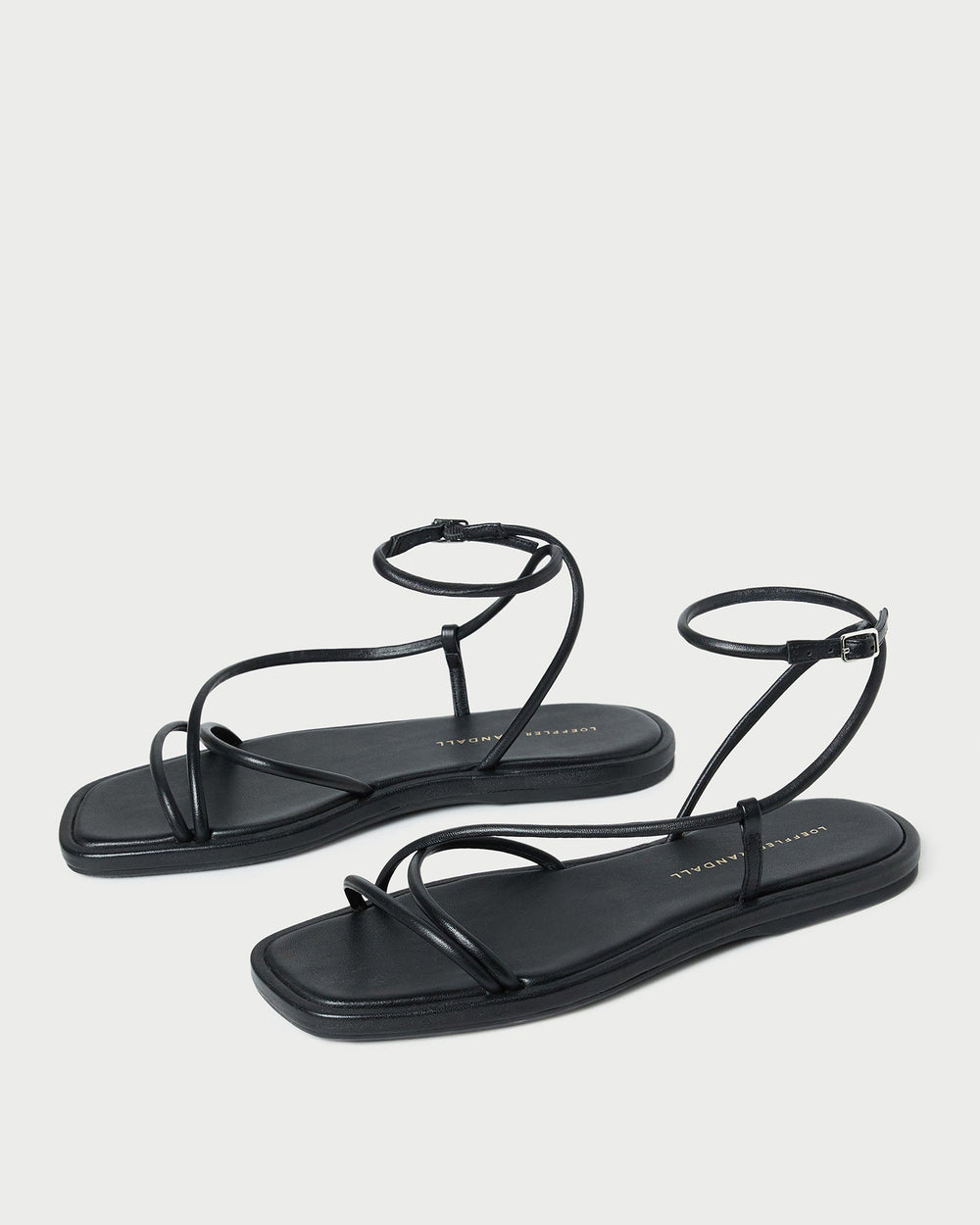 Loeffler Randall Women / Noor Black Leather Flat Sandal