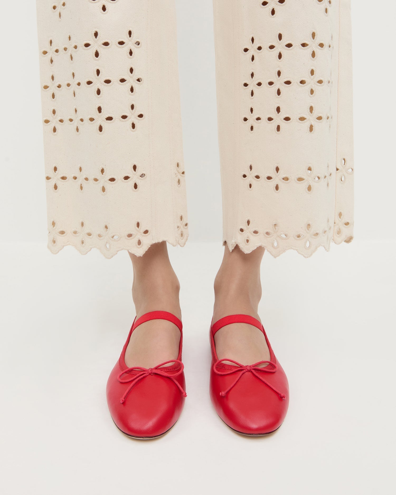 Loeffler Randall Women / Leonie Red Leather Ballet Flat