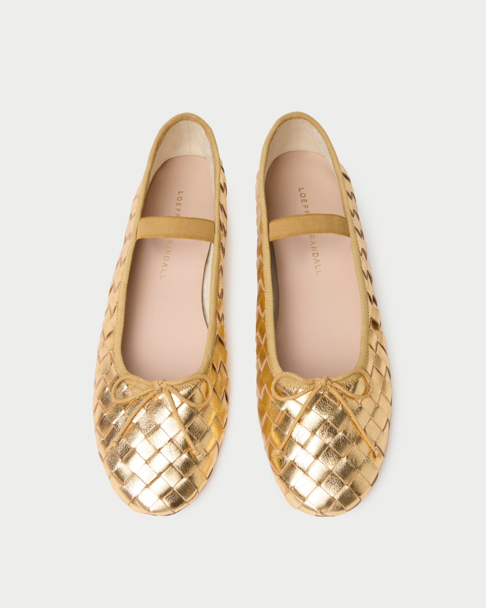 Loeffler Randall Women / Leonie Gold Woven Ballet Flat