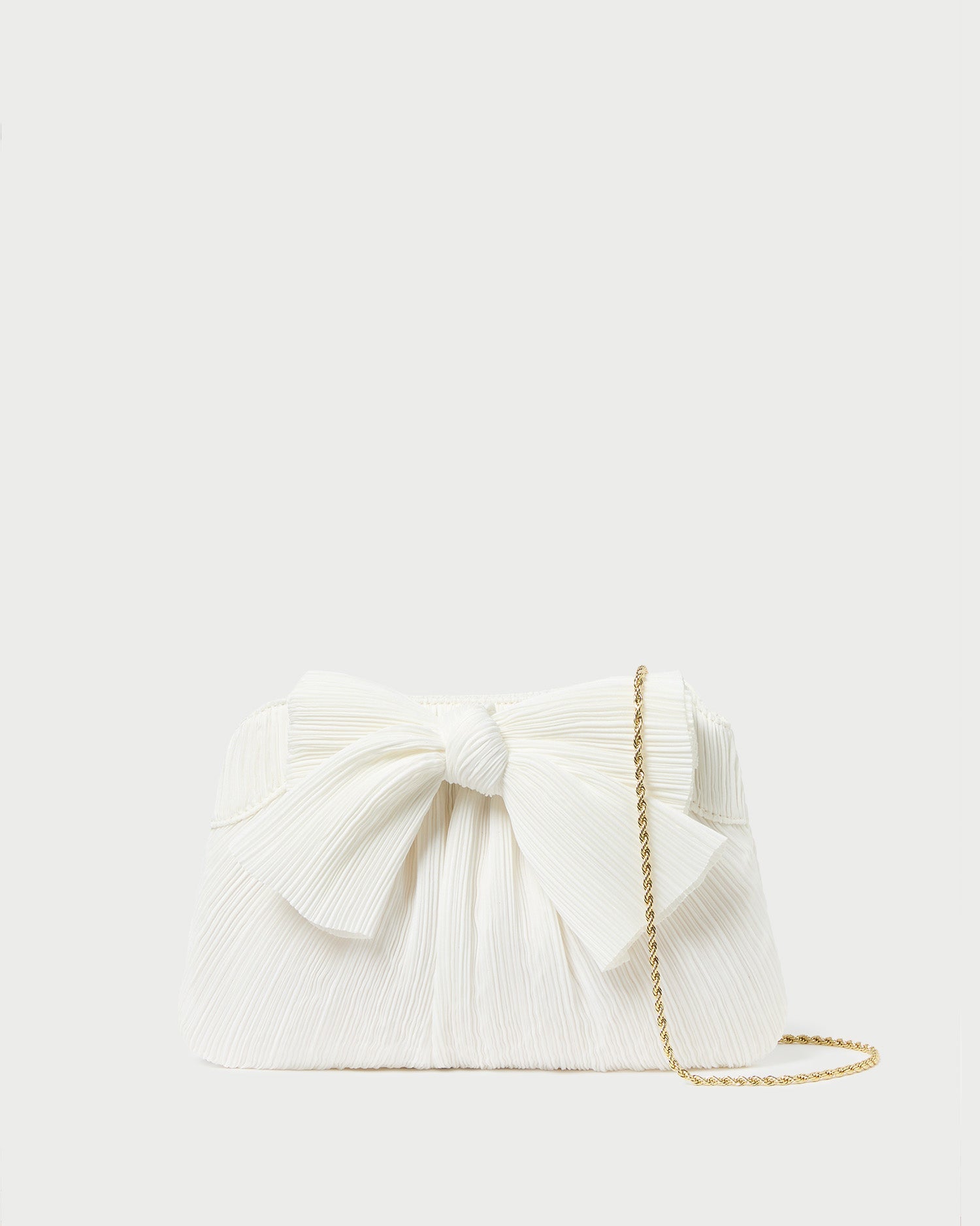 Loeffler Randall Women / Rayne White Pleated Bow Clutch