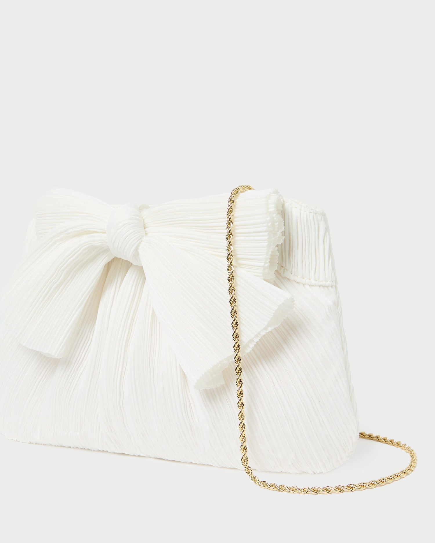 Loeffler Randall Women / Rayne White Pleated Bow Clutch