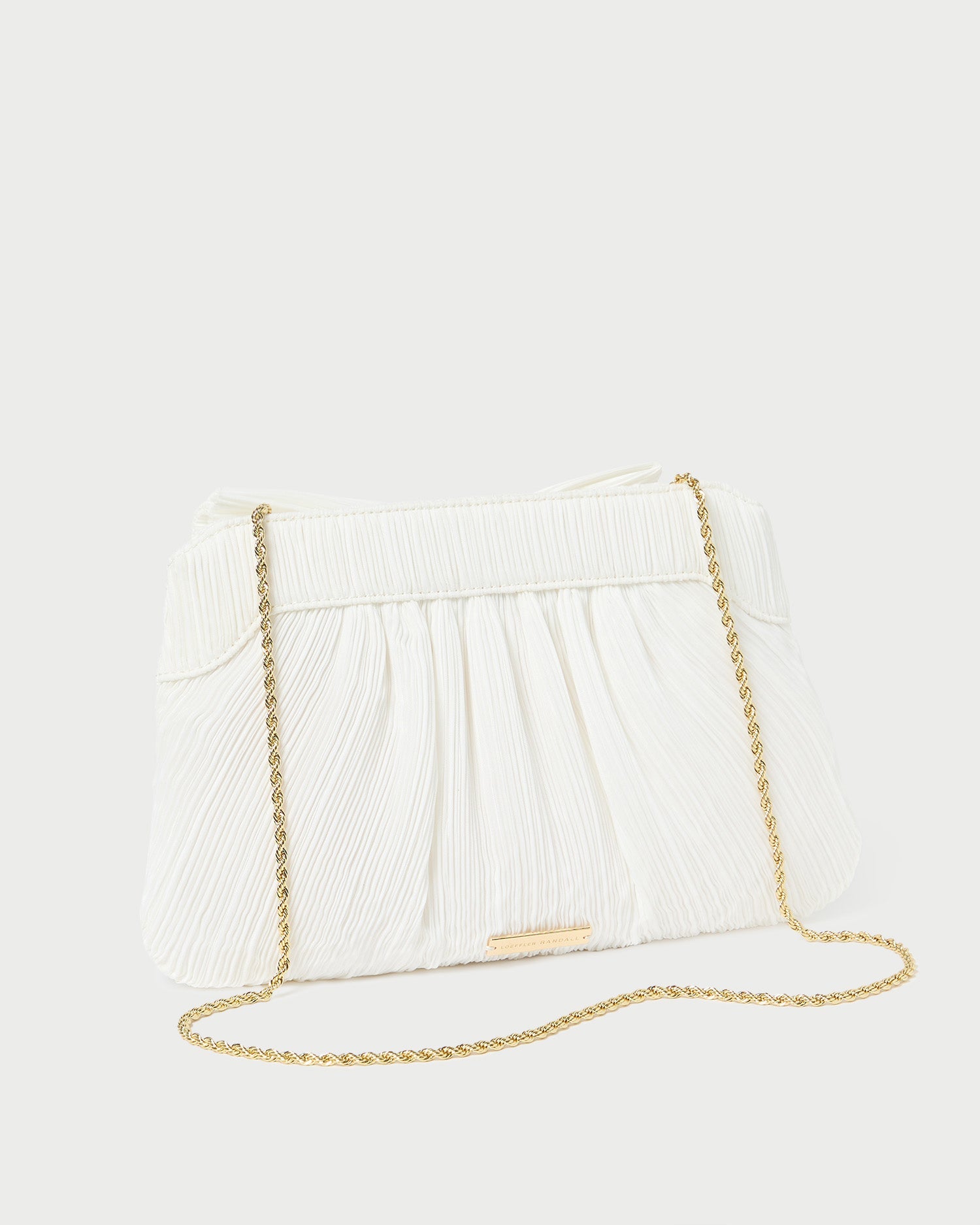 Loeffler Randall Women / Rayne White Pleated Bow Clutch