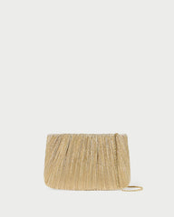 Loeffler Randall Women / Brit Gold Lamé Pleated Clutch