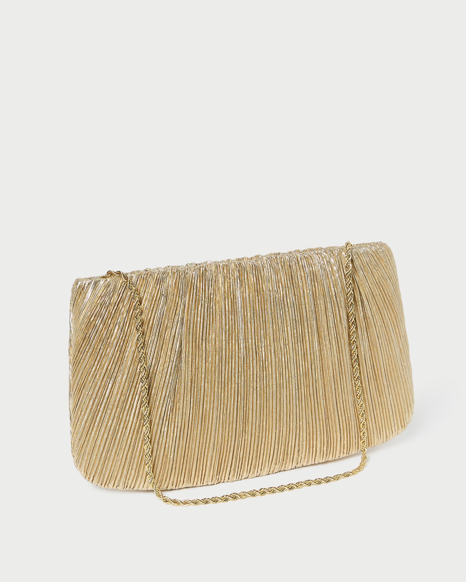 Loeffler Randall Women / Brit Gold Lamé Pleated Clutch