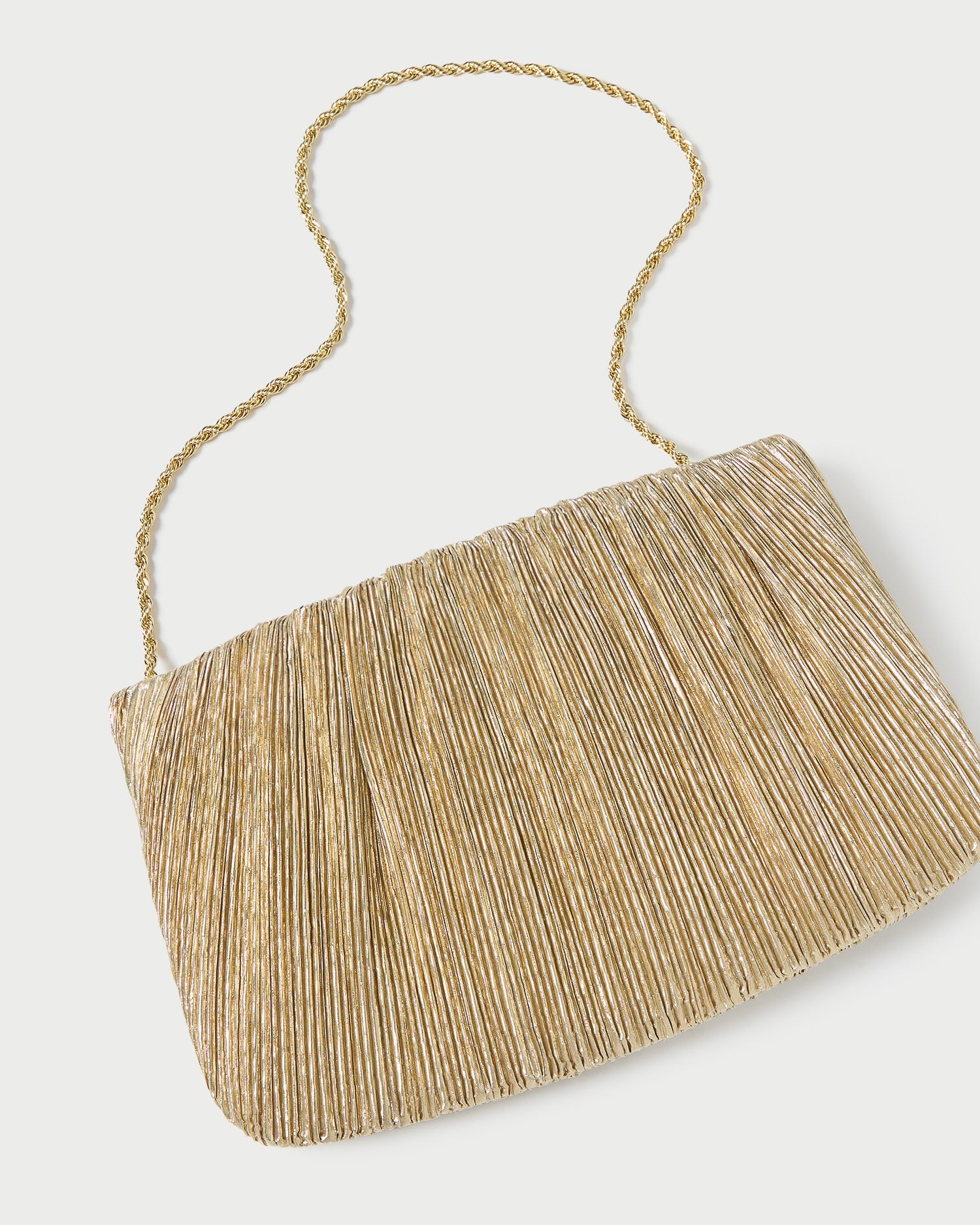 Loeffler Randall Women / Brit Gold Lamé Pleated Clutch