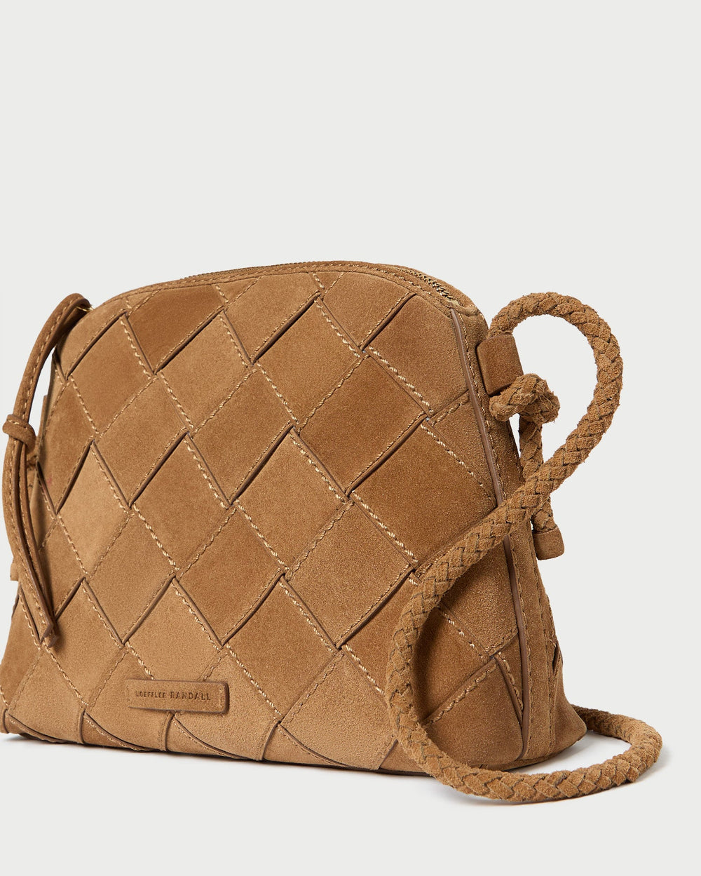 Loeffler Randall Women / Mallory Toffee Woven Suede Crossbody