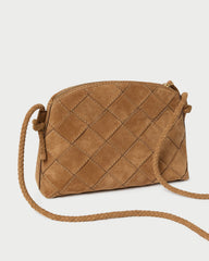 Loeffler Randall Women / Mallory Toffee Woven Suede Crossbody