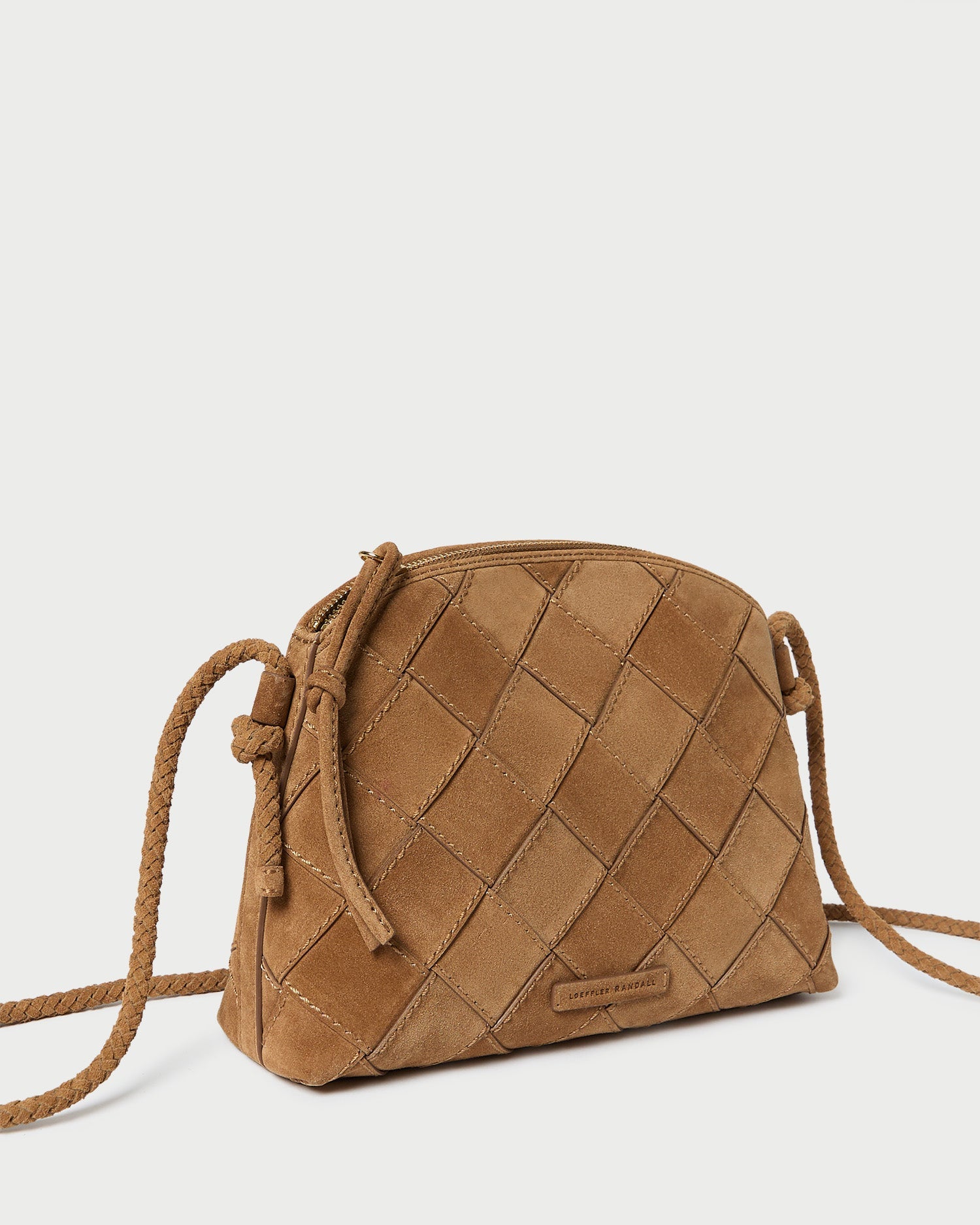 Loeffler Randall Women / Mallory Toffee Woven Suede Crossbody