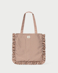 Loeffler Randall Women / Justine Brown Gingham Ruffle Tote