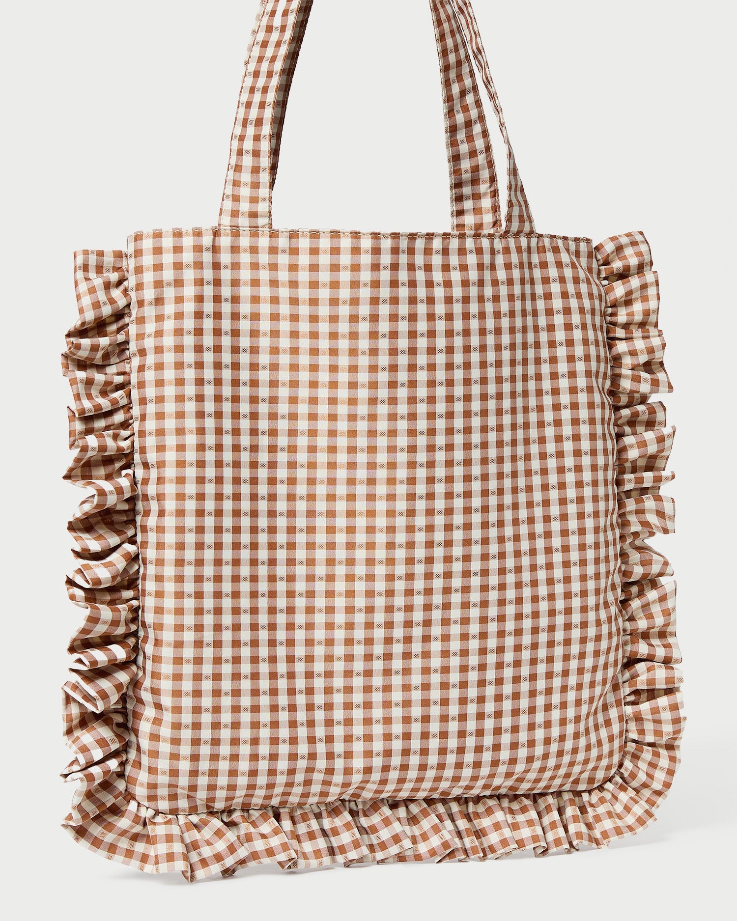 Loeffler Randall Women / Justine Brown Gingham Ruffle Tote