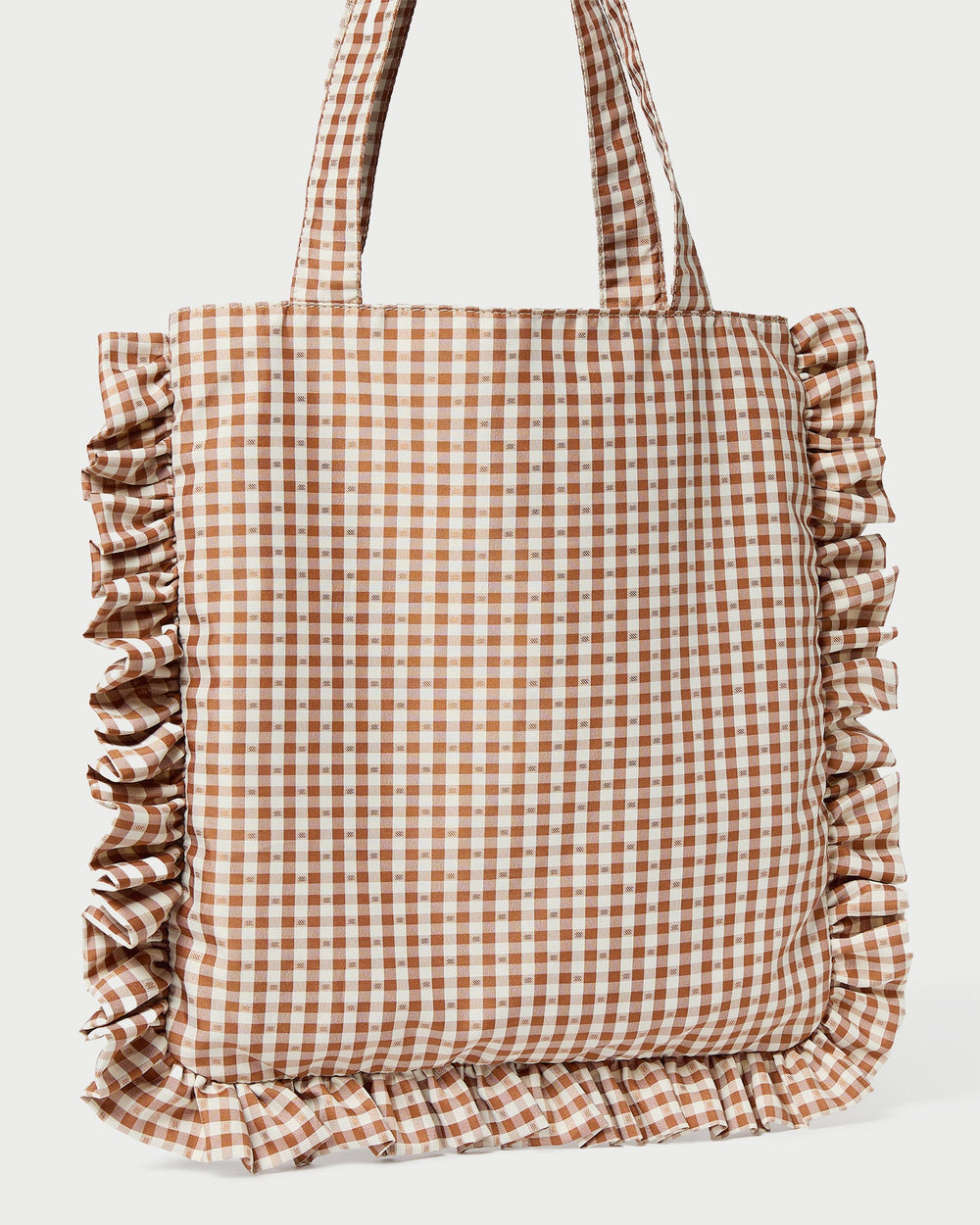 Loeffler Randall Women / Justine Brown Gingham Ruffle Tote