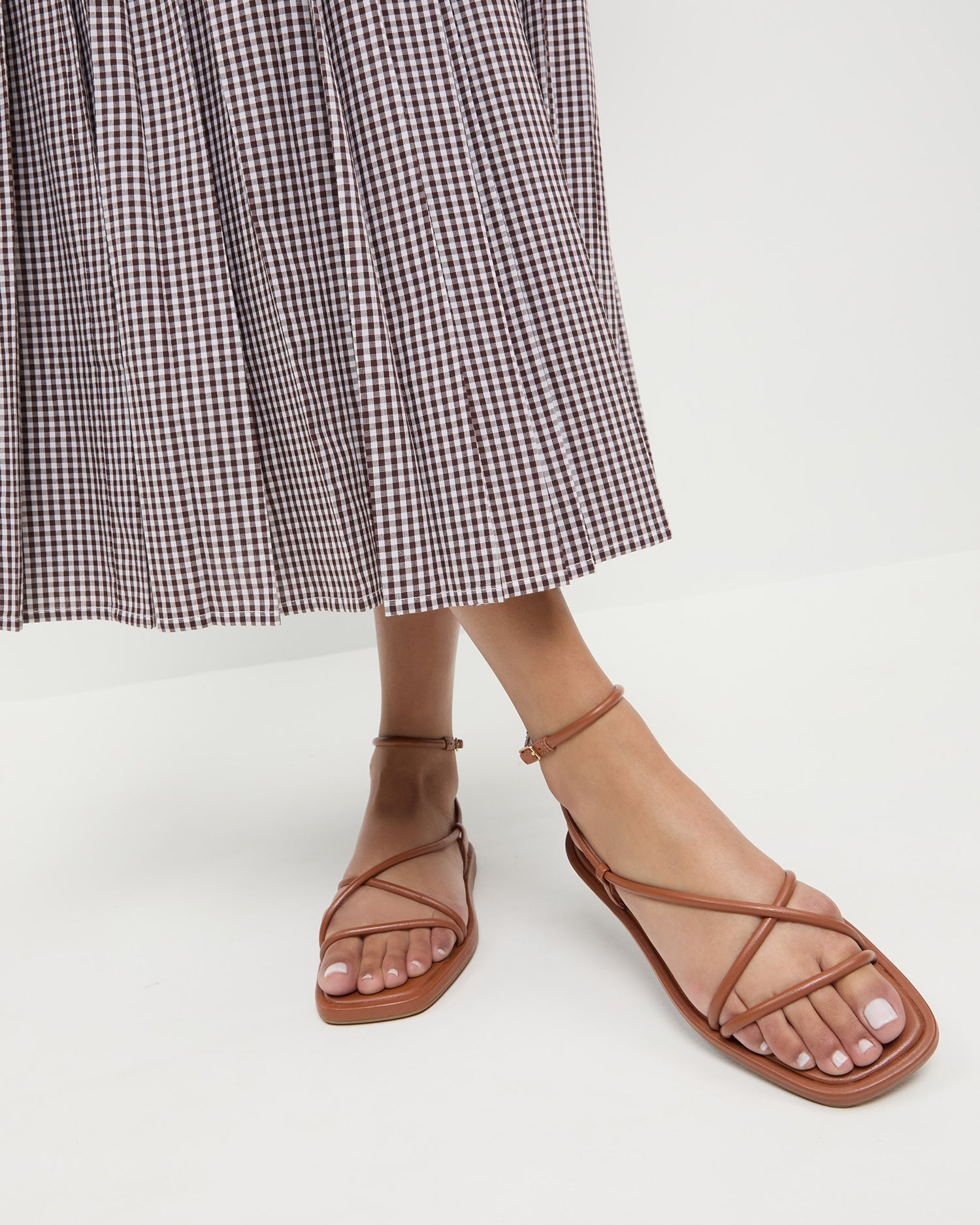 Loeffler Randall Women / Noor Timber Leather Flat Sandal