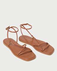 Loeffler Randall Women / Noor Timber Leather Flat Sandal