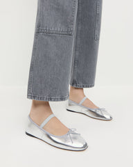 Loeffler Randall Women / Leonie Silver Leather Ballet Flat