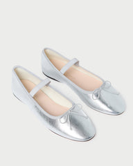Loeffler Randall Women / Leonie Silver Leather Ballet Flat