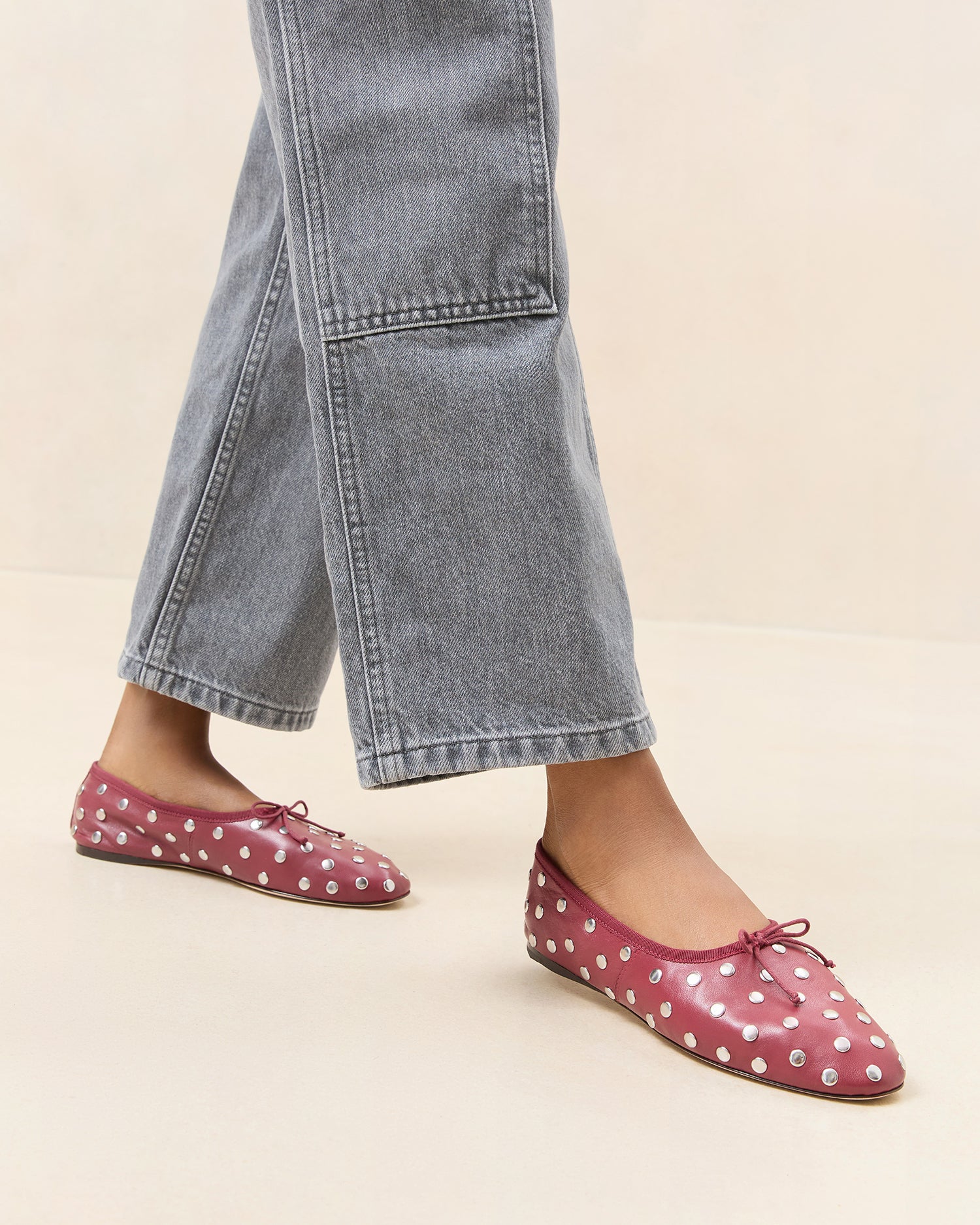 Loeffler Randall Women / Landon Wine/Silver Ballet Flat