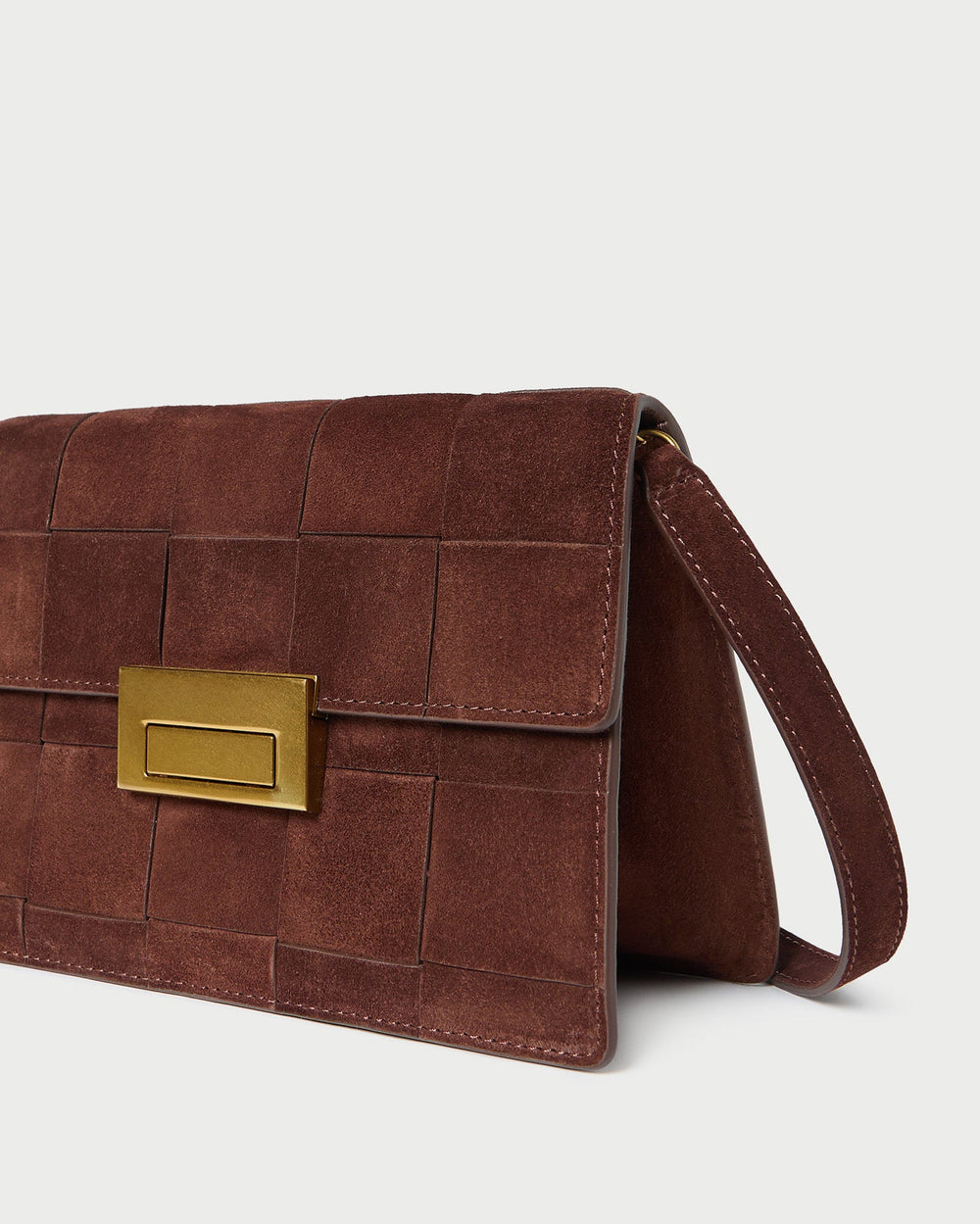 Loeffler Randall Women / Delphine Espresso Suede Shoulder Bag