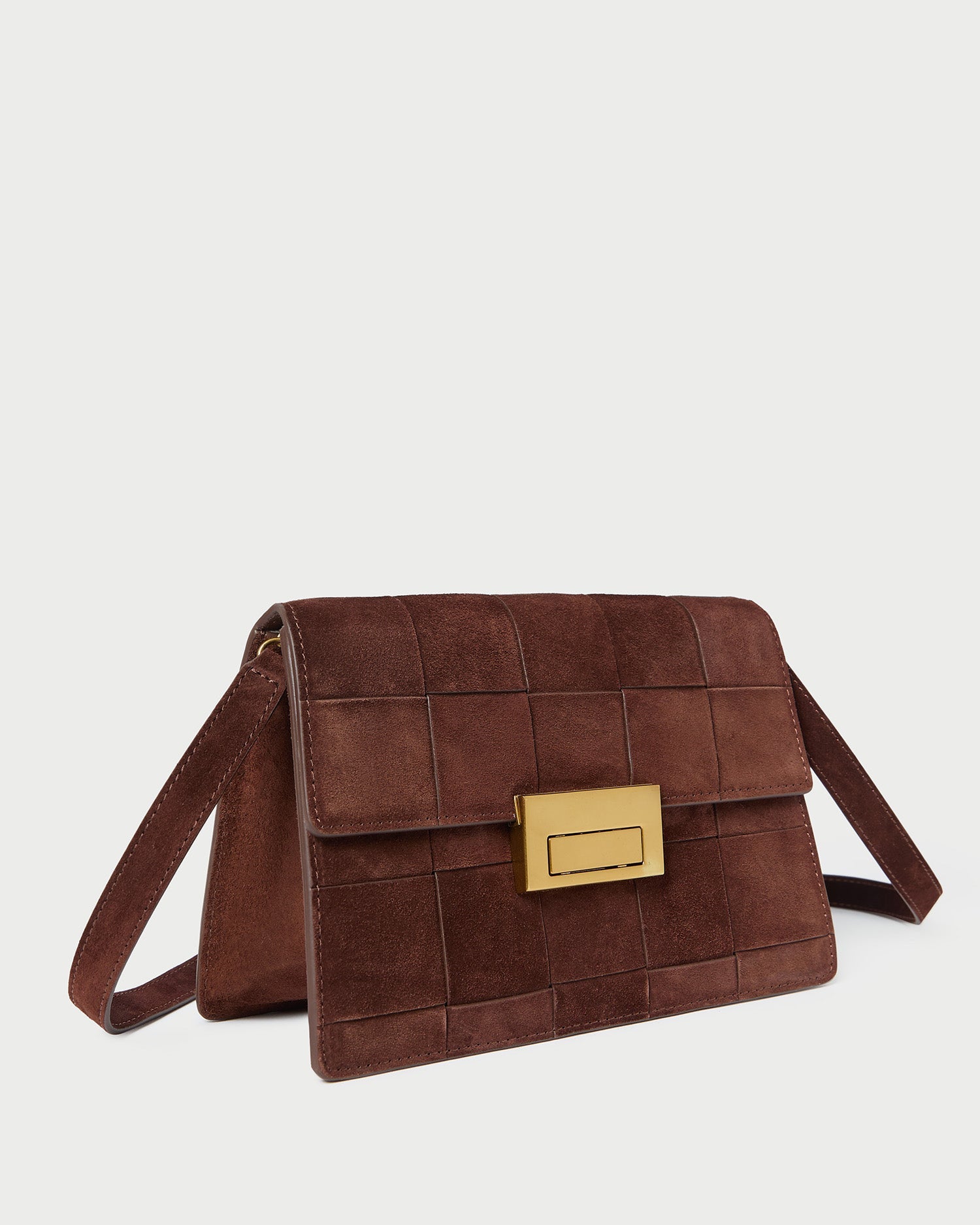 Loeffler Randall Women / Delphine Espresso Suede Shoulder Bag