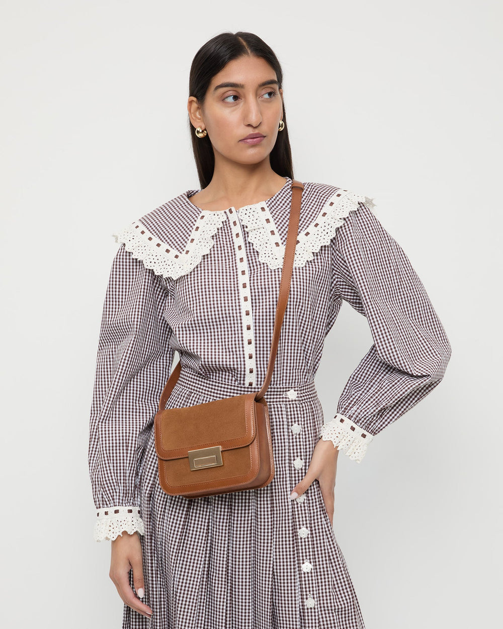 Loeffler Randall Women / Desi Cacao Suede/Leather Crossbody