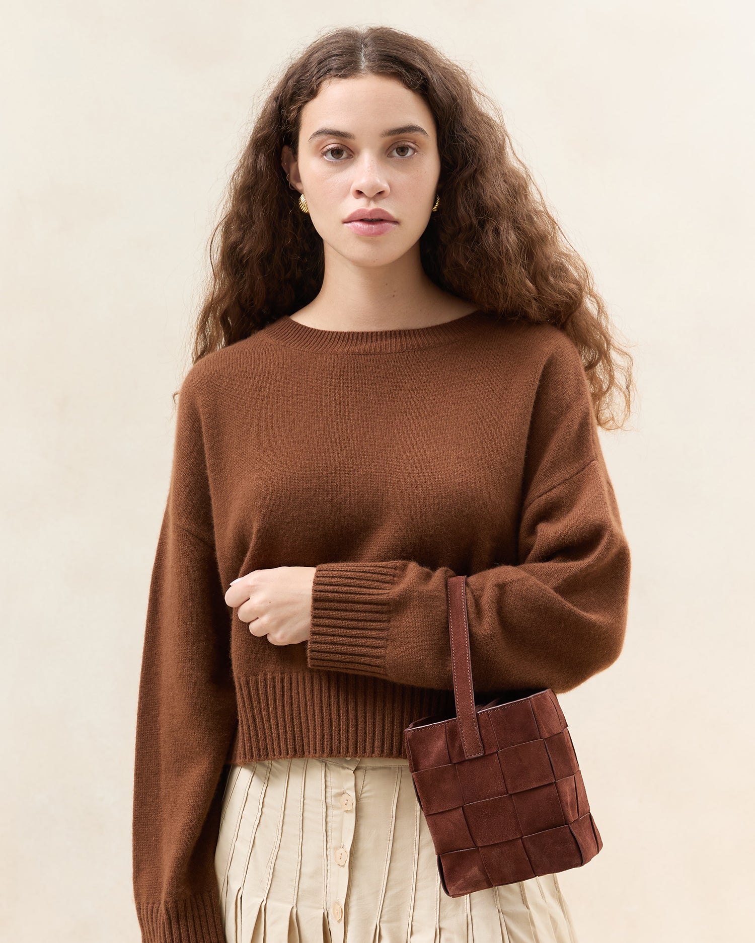 Loeffler Randall Women / Laith Espresso Suede Bucket Bag