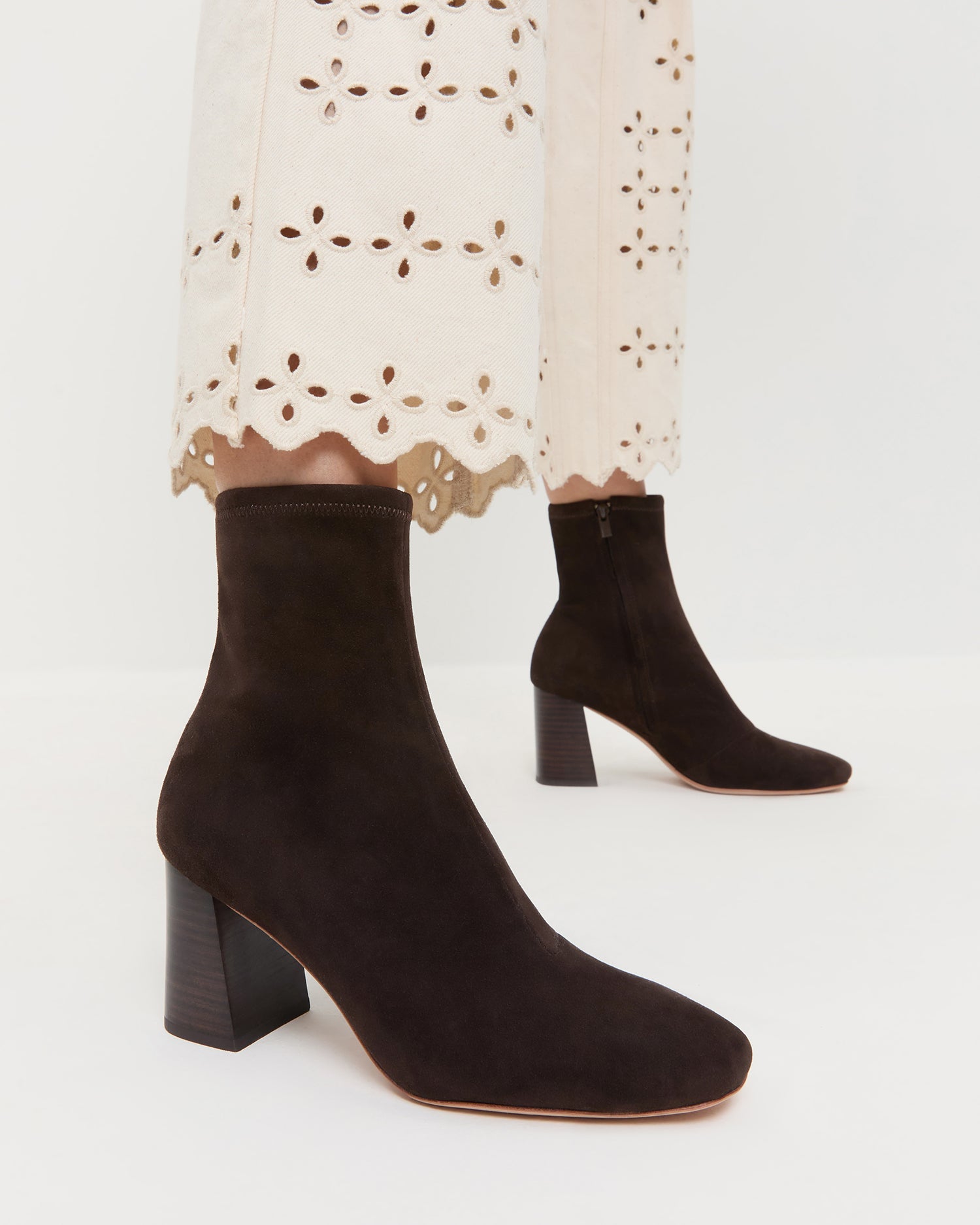 Loeffler Randall Women / Elise Brown Suede Stretch Bootie