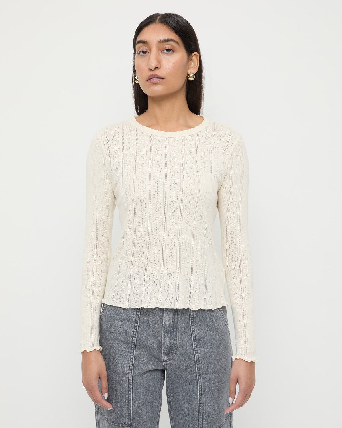 Loeffler Randall Women / Lolo Pointelle Long-Sleeve Tee
