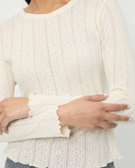 Loeffler Randall Women / Lolo Pointelle Long-Sleeve Tee