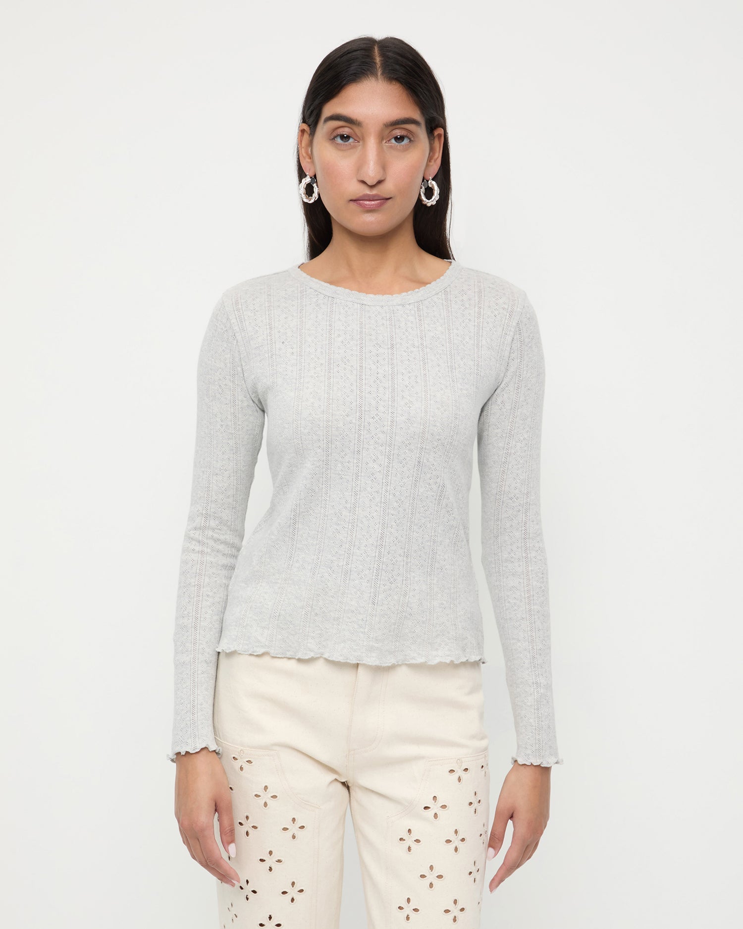 Loeffler Randall Women / Lolo Pointelle Long-Sleeve Tee