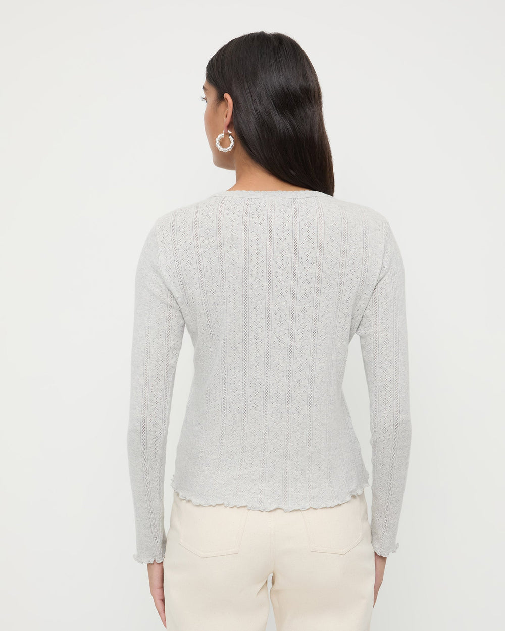 Loeffler Randall Women / Lolo Pointelle Long-Sleeve Tee