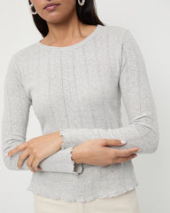 Loeffler Randall Women / Lolo Pointelle Long-Sleeve Tee