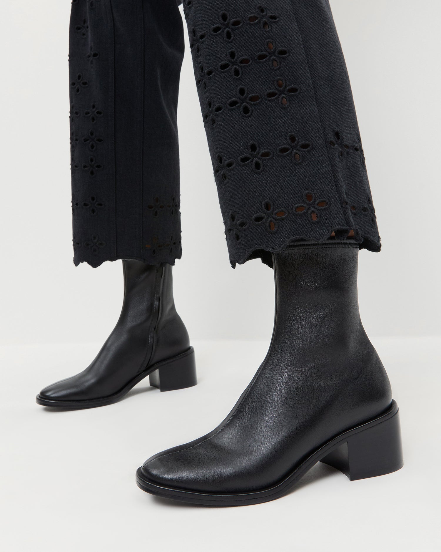Loeffler Randall Women / Roxy Black Leather Ankle Bootie