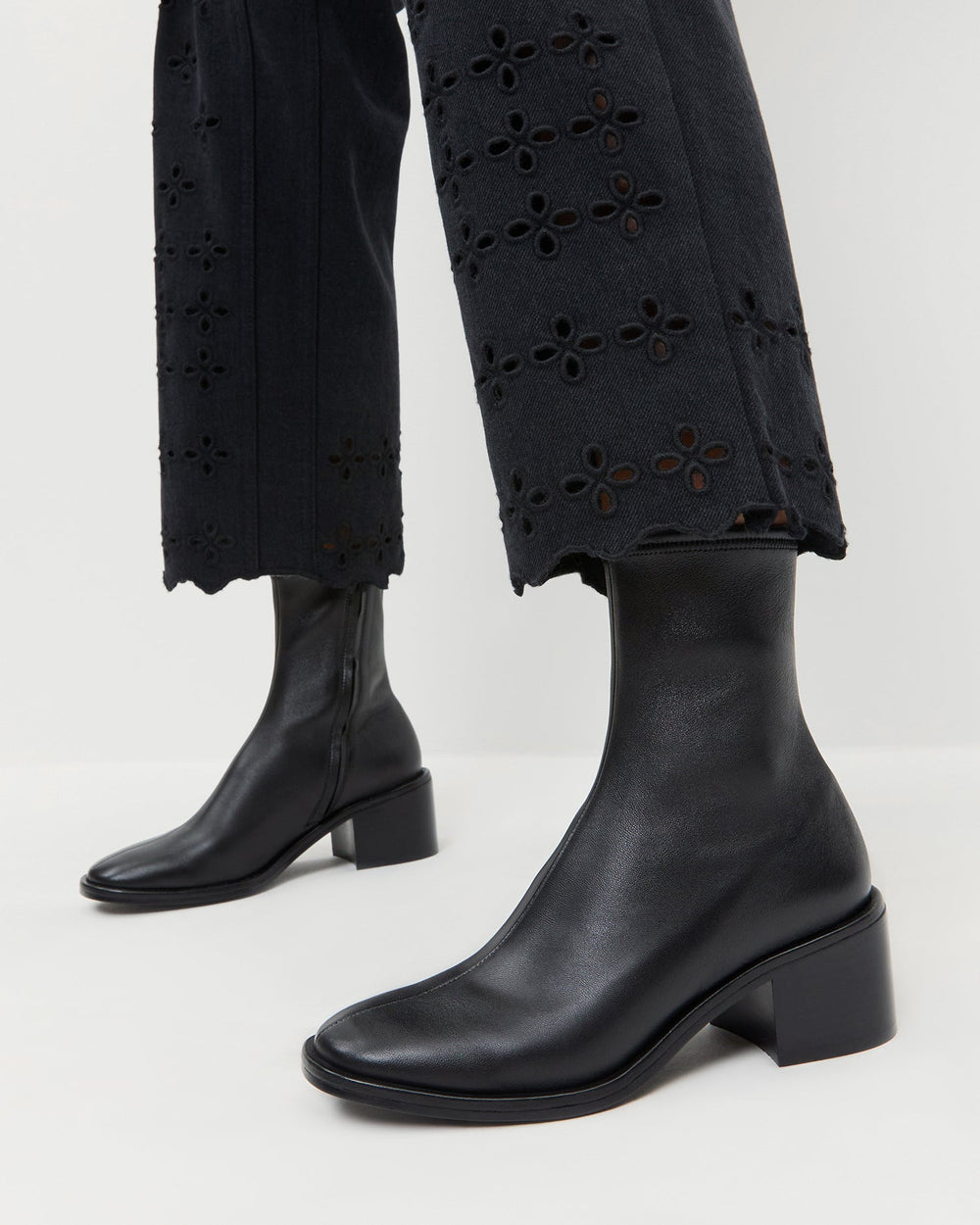 Loeffler Randall Women / Roxy Black Leather Ankle Bootie