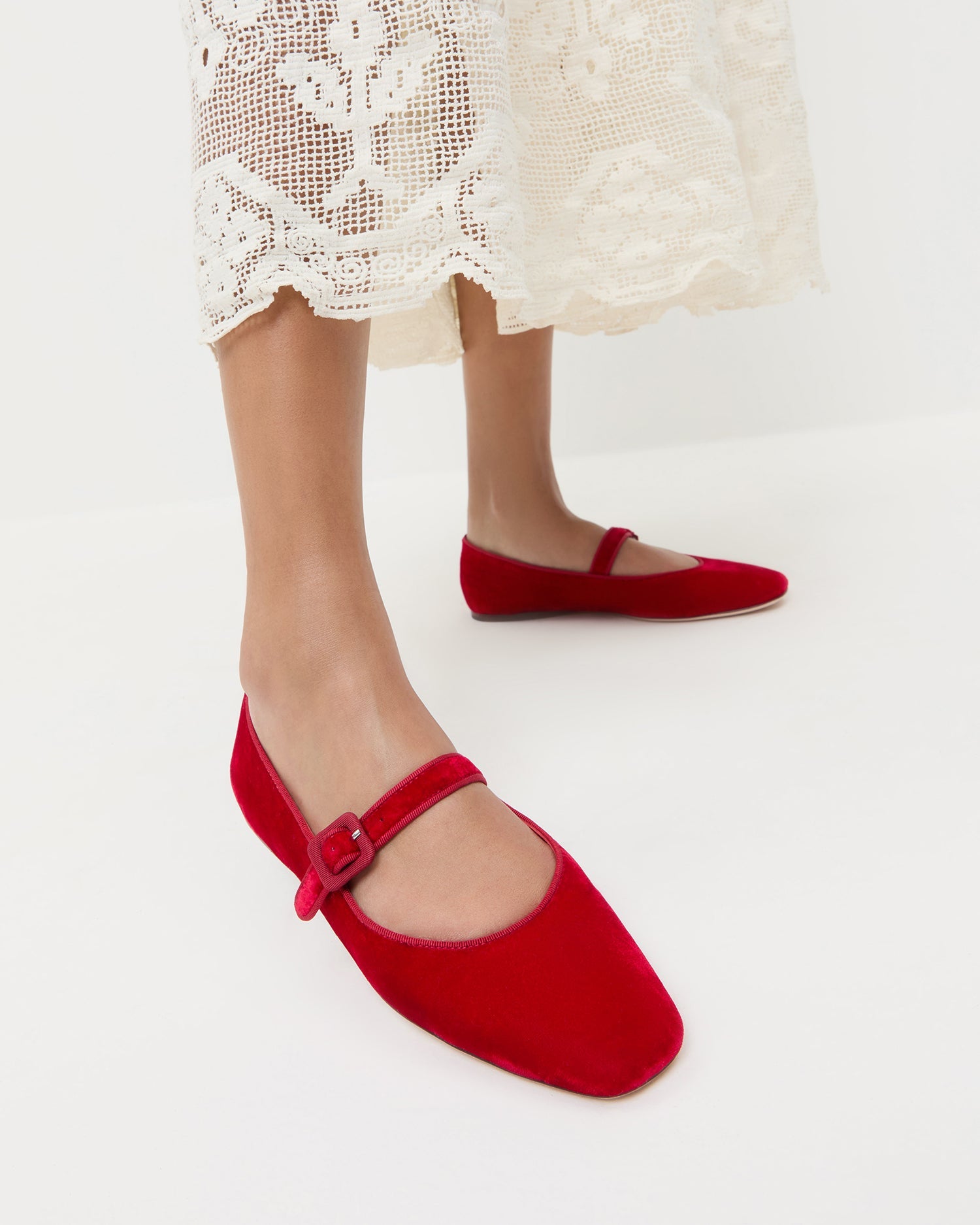 Loeffler Randall Women / Ginger Red Velvet Mary Jane
