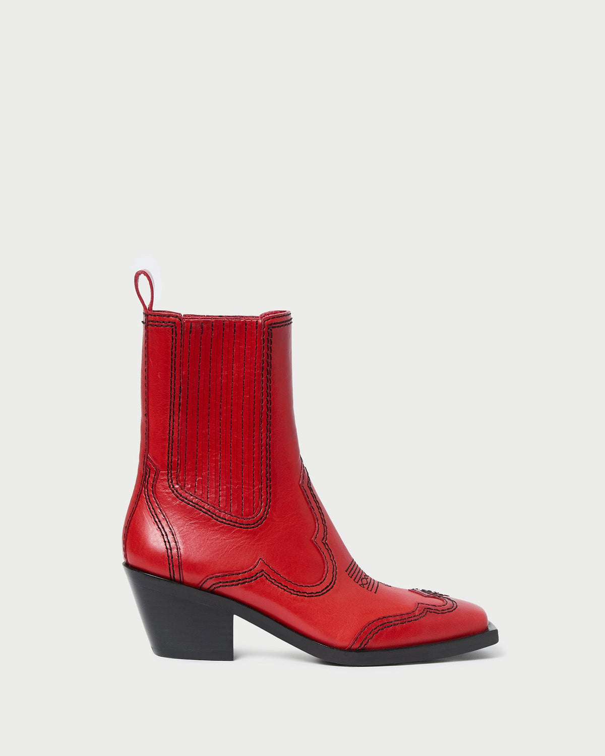 Loeffler Randall Women / Agnes Red Leather Western Boot