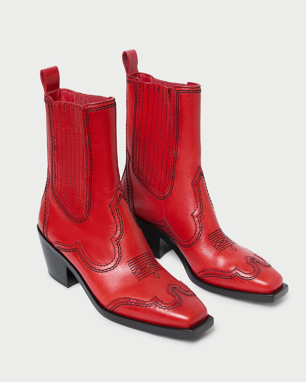Loeffler Randall Women / Agnes Red Leather Western Boot