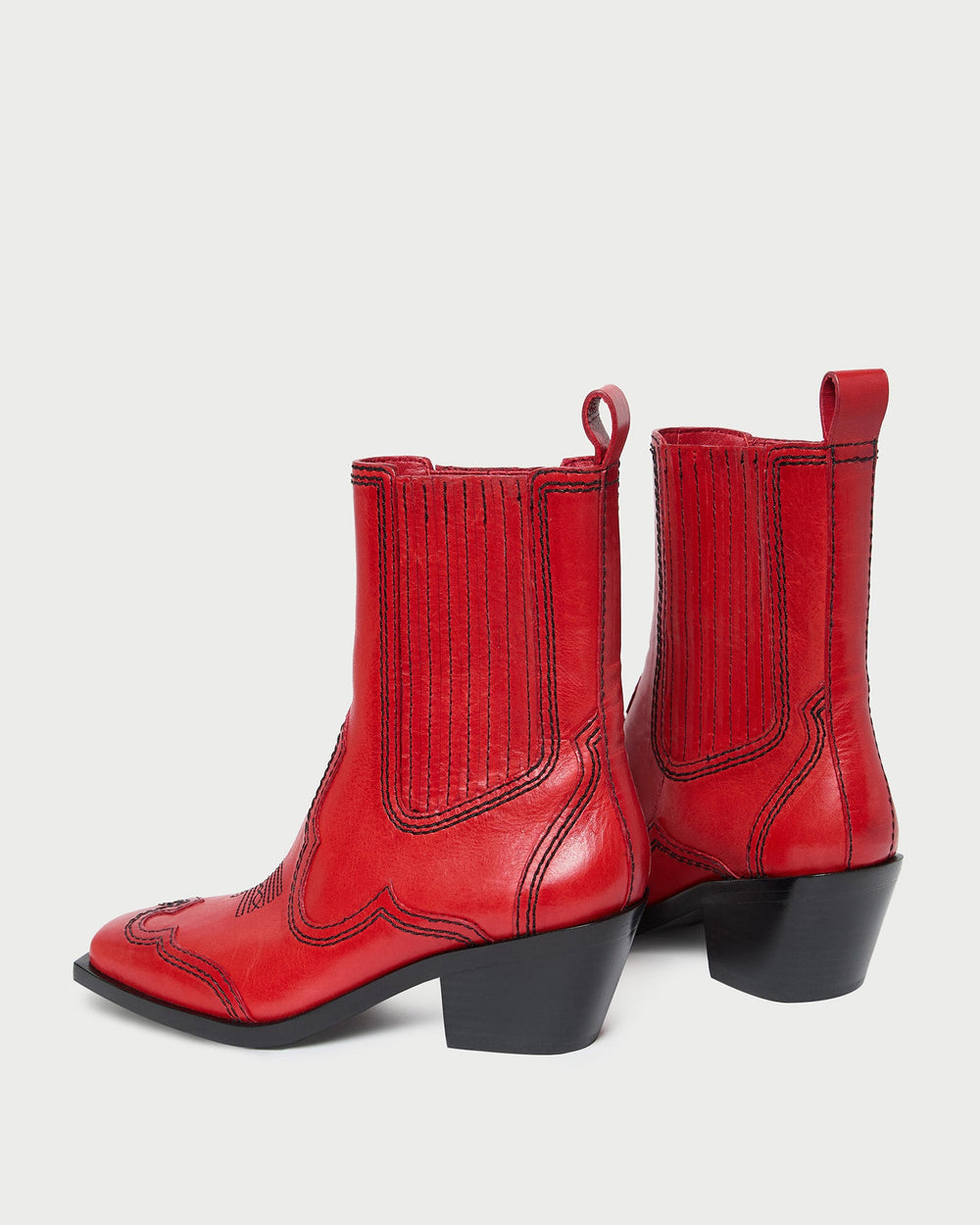 Loeffler Randall Women / Agnes Red Leather Western Boot