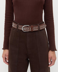 Loeffler Randall Women / Isaac Espresso/Silver Studded Belt
