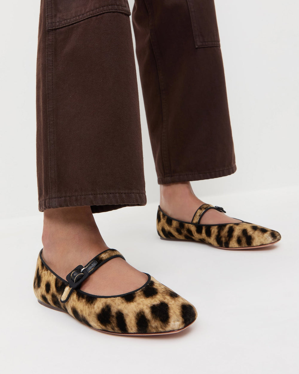 Loeffler Randall Women / Ginger Leopard Velvet Mary Jane